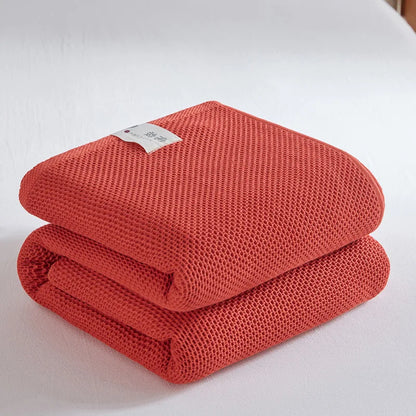 DecorBites™ Cotton Honeycomb Towel Blanket for Single Double - Breathable Cozy Sofa Cover