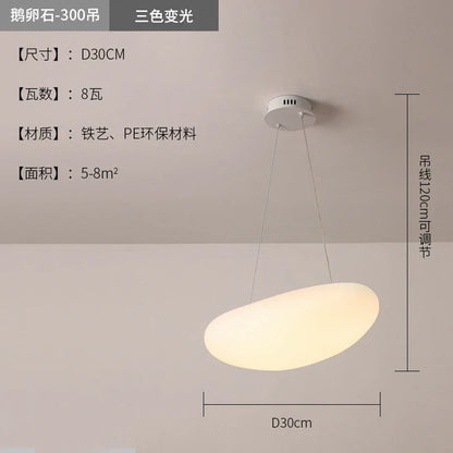 DecorBites™ LED Pebble Pendant Light: Stylish White Chandelier for Living Room, Bedroom, and Restaurant Décor.
