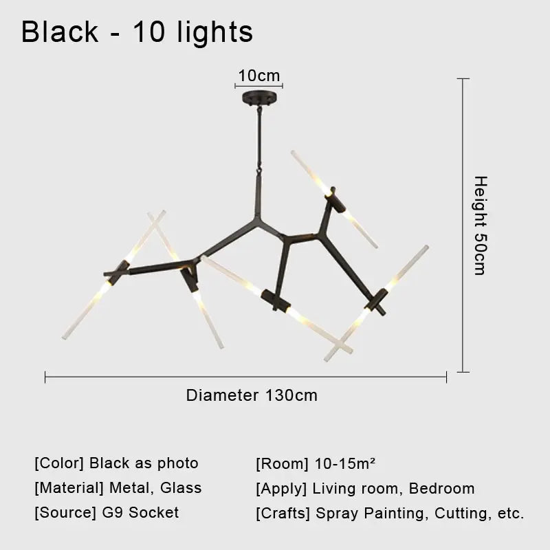 DecorBites™ Glass LED Chandelier Ceiling Light for Modern Nordic Design Home Decor