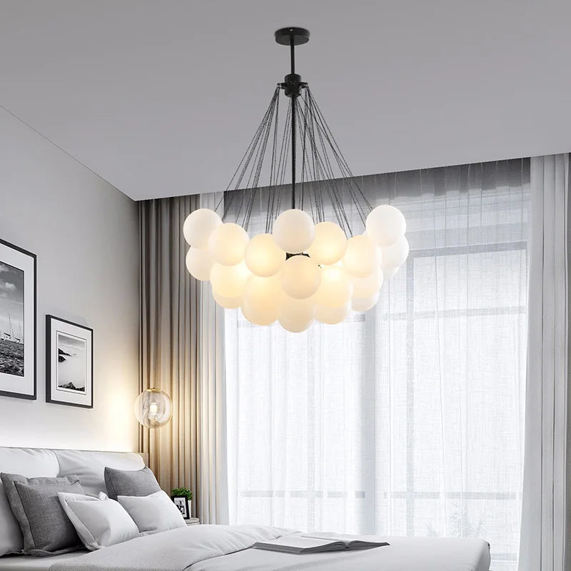 DecorBites™ Glass Ball LED Chandelier for Bedroom Dining Living Room