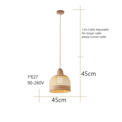 DecorBites™ Bamboo Pendant Lamps in Handmade Natural Wabi Sabi Style for Home, Dining, Bar Island
