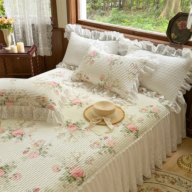 Cotton Ruffles Bed Skirt Set