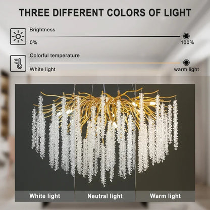 DecorBites™ Crystal Ceiling Chandelier for Bedroom and Living Room