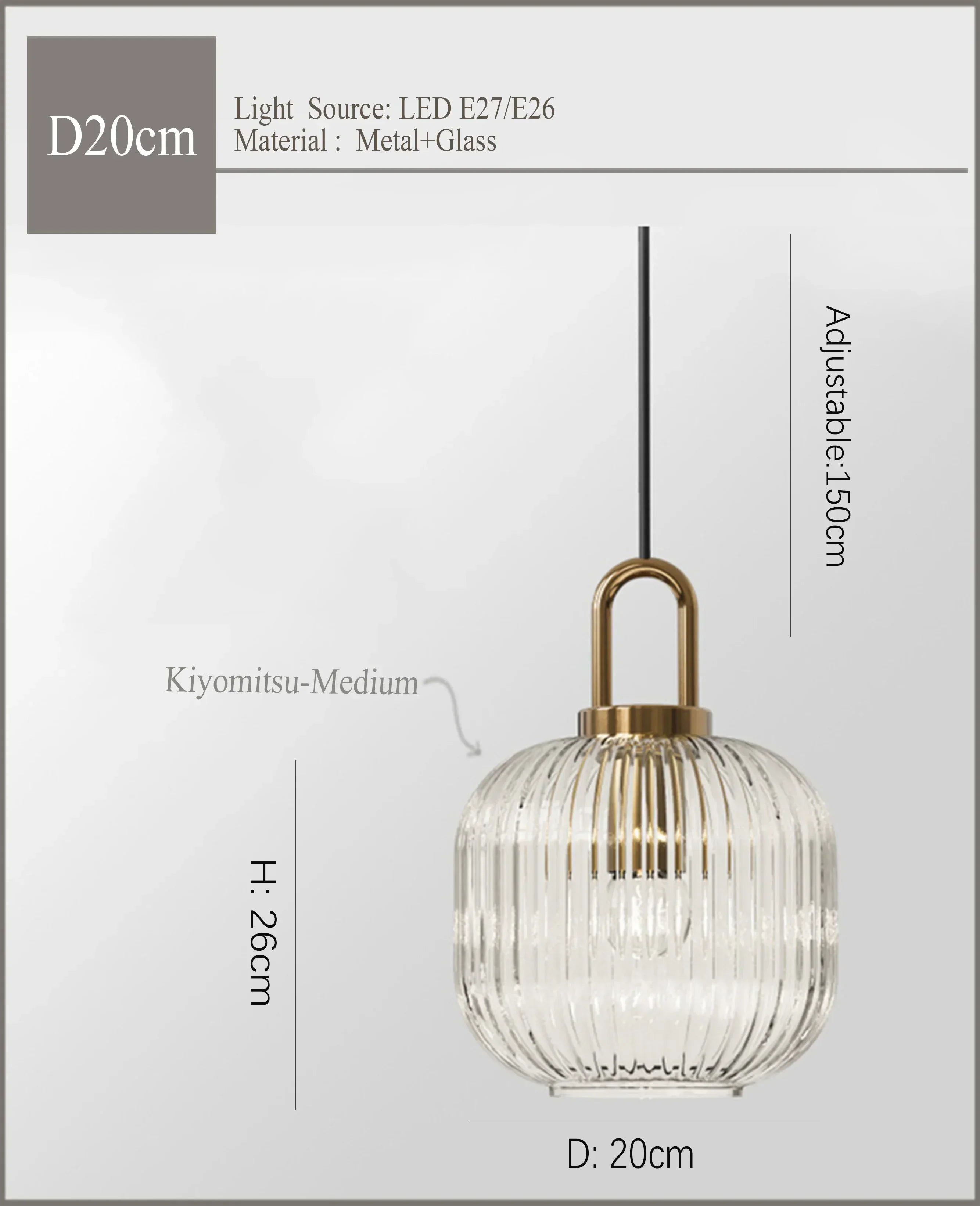 Nordic Glass Pendant Light T30cm Bedroom