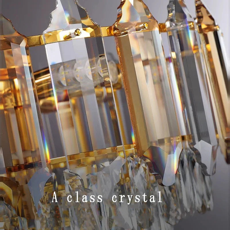 Gold Amber Crystal Chandelier Dia150cm Living Room