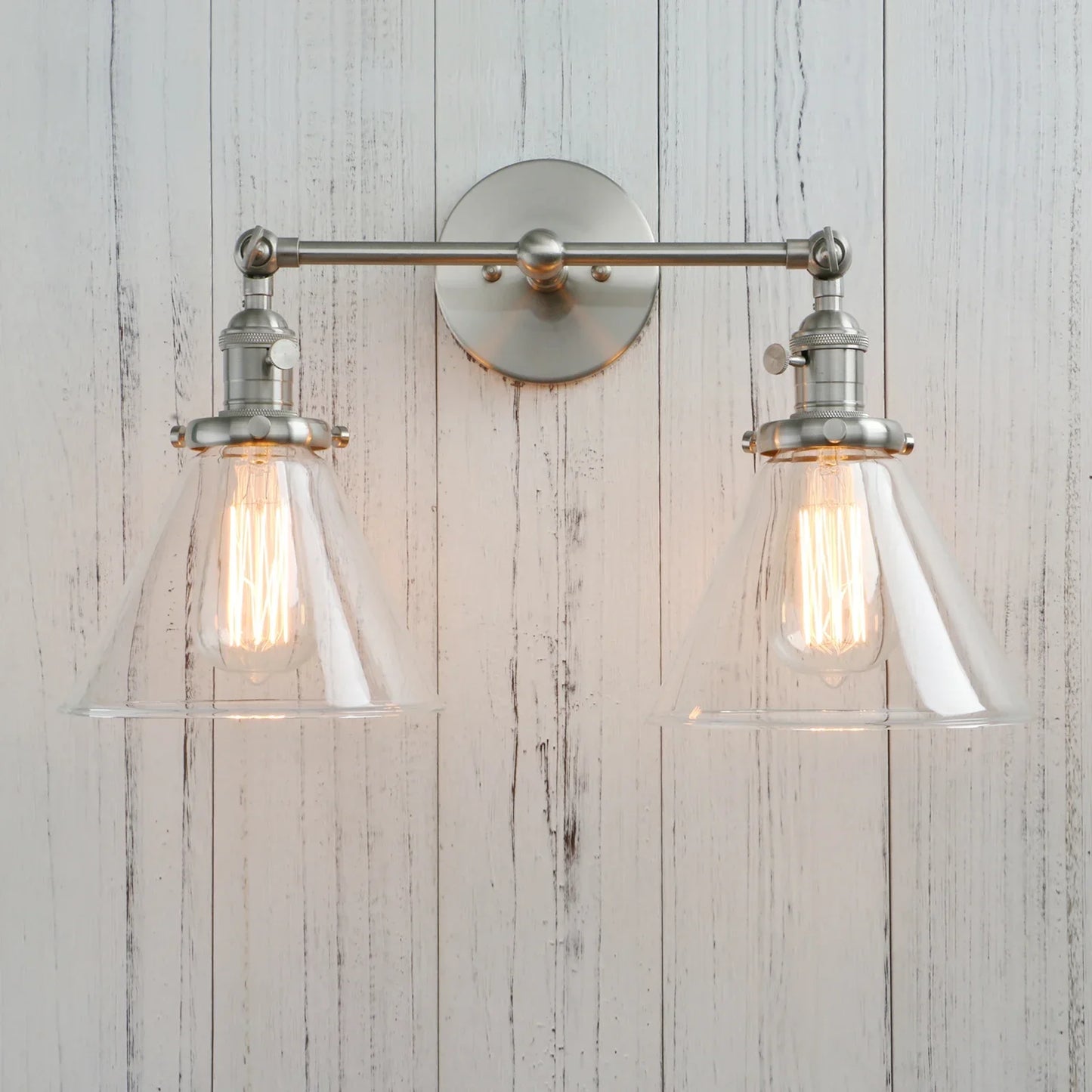 DecorBites™ Funnel Glass Wall Sconce Light Fixture for Bedroom and Loft Decor