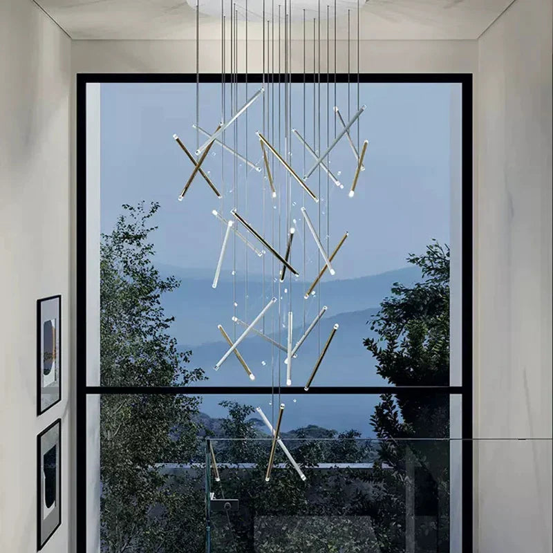 DecorBites™ LED Chandelier: Luxury Indoor Lighting for Living Room, Hall, Staircase