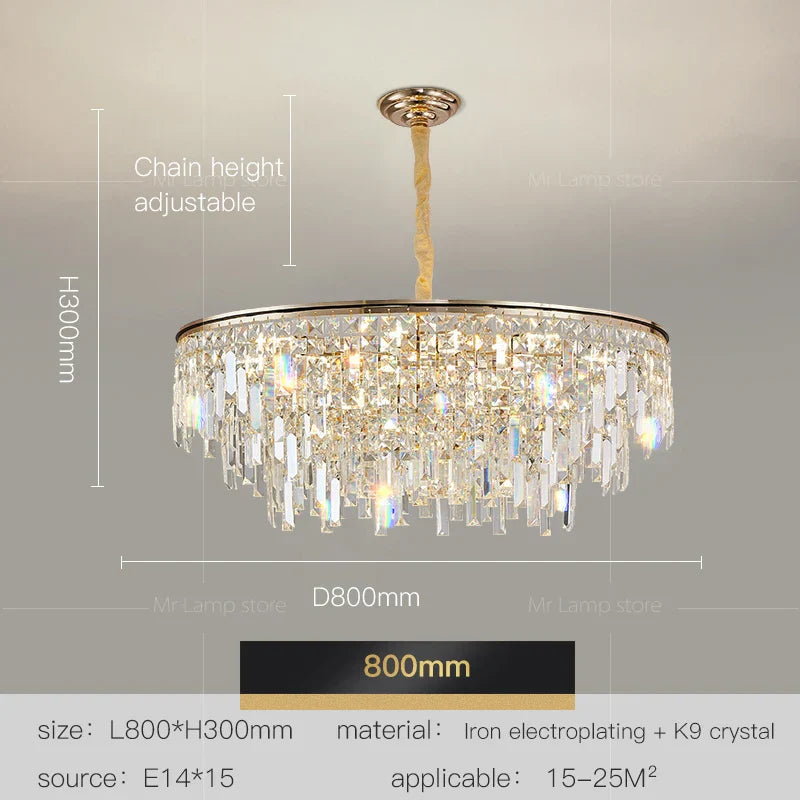 DecorBites™ Crystal LED Chandelier for Living Room, Dining & Bedroom - High-end Luxury Lighting