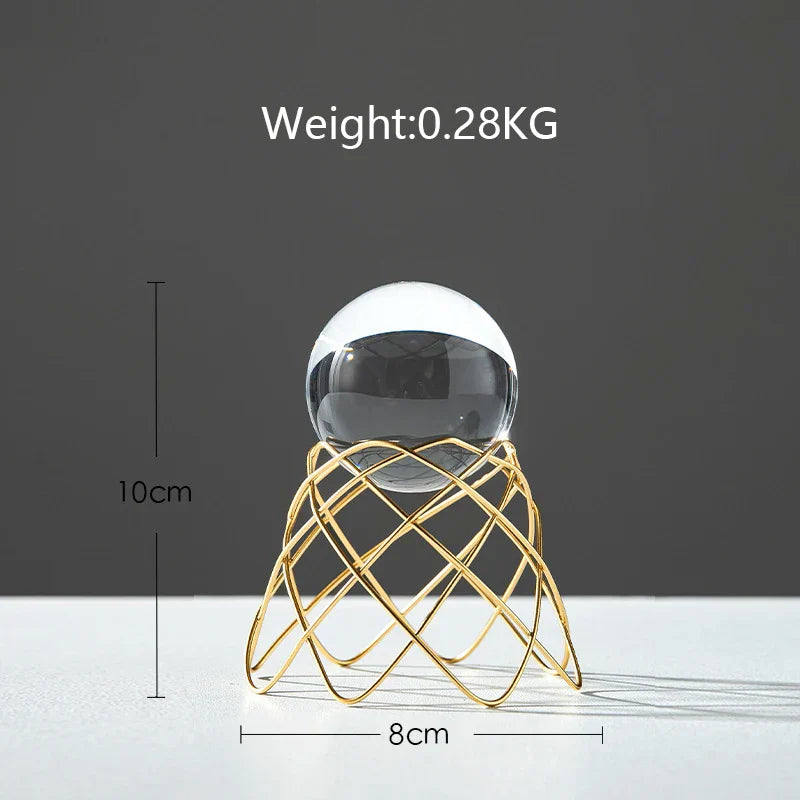 DecorBites™ Crystal Ball Crafts: Nordic Light Luxury Modern Metal Décor for Home and TV Cabinet