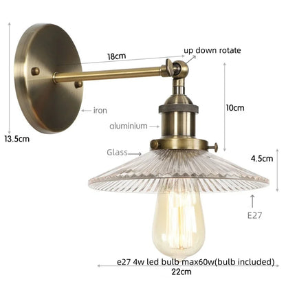 DecorBites™ Industrial Loft LED Wall Lights for Bedroom, Plug In Stairs Lamp