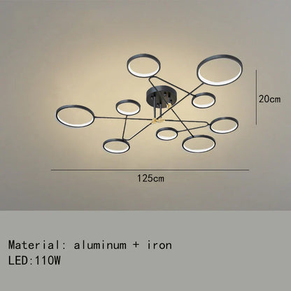 Minimalist Gold Black Chandelier