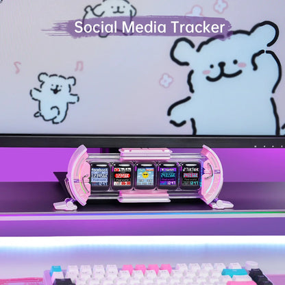DecorBites™ Cute Gaming Digital Clock with Smart App Control and Weather Forecast, Stock Updates