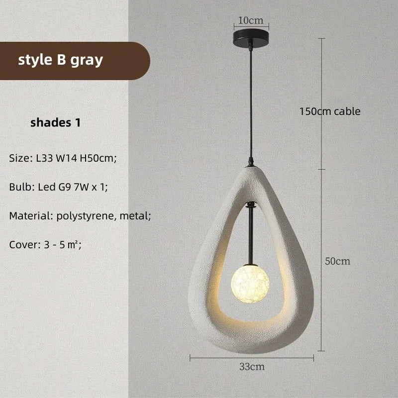 Chrome Nordic Pendant Light Gray Shade Dining