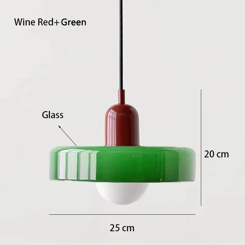 Nordic Vintage Orange Glass Pendant Light