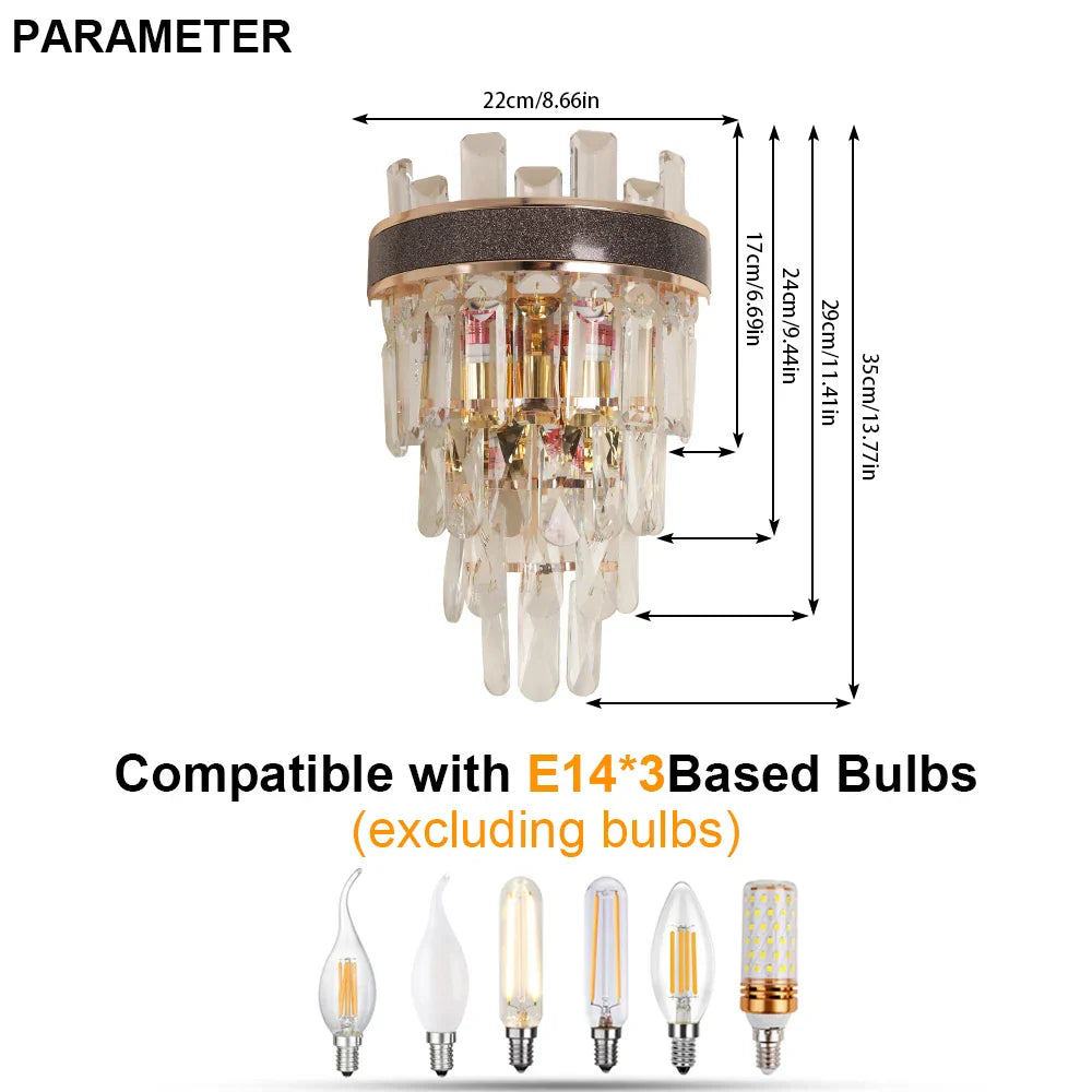DecorBites™ Crystal LED Wall Light Modern Elegant Design for Living Room & Bedroom