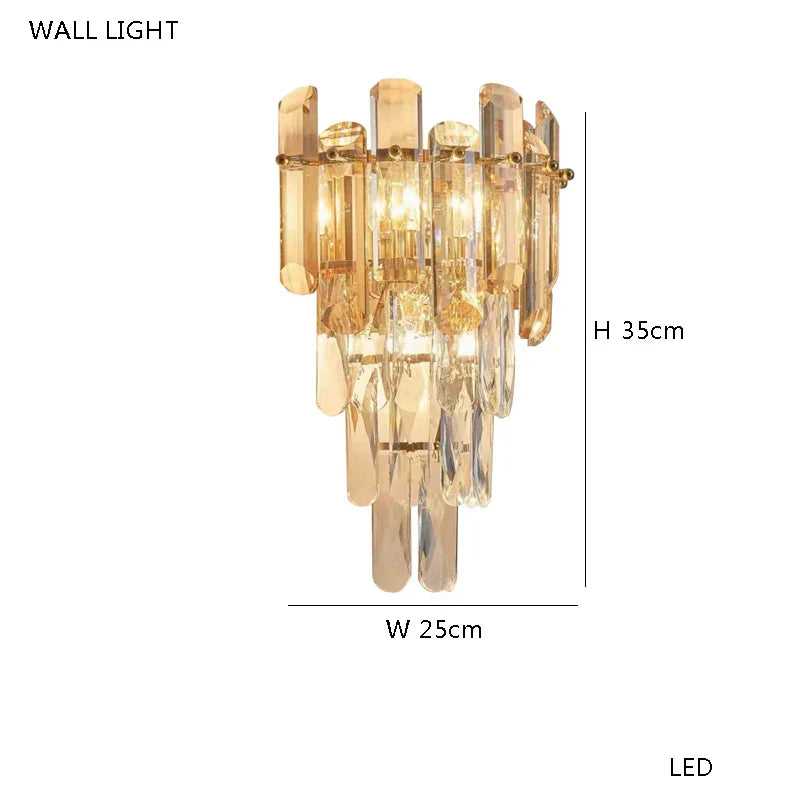 DecorBites™ Crystal Ceiling Chandelier LED Hanging Lamps for Living Room Luxe Décor