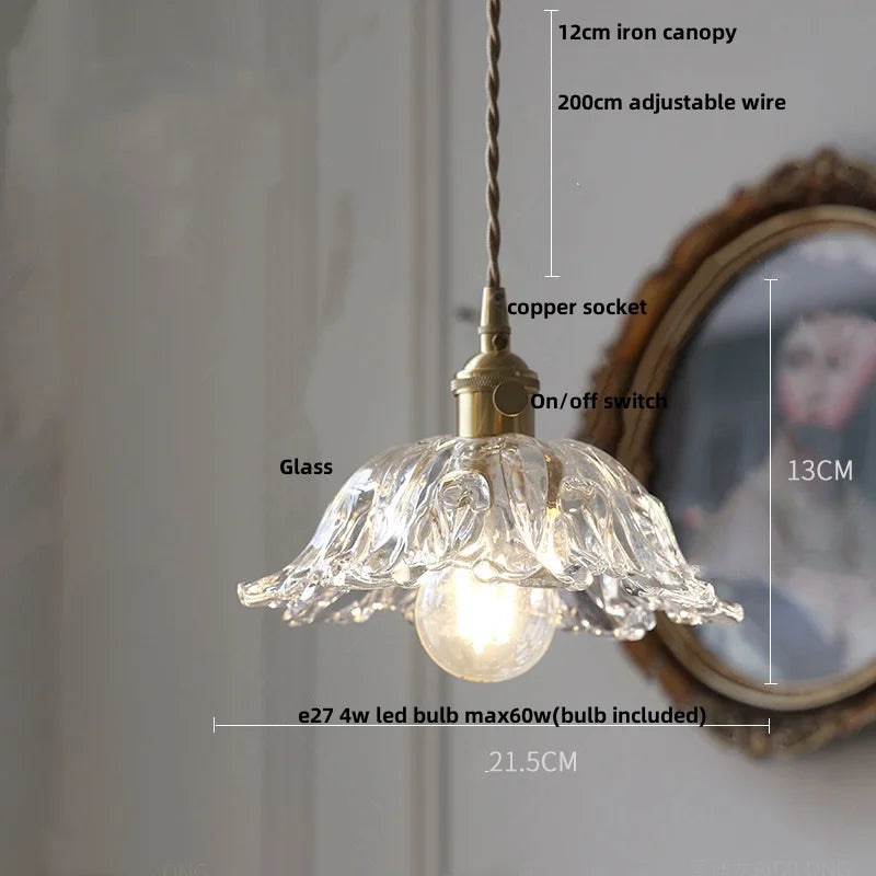 DecorBites™ Glass LED Pendant Light Fixture for Modern Home Decor