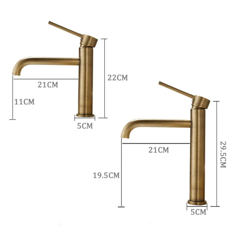 Tuqiu Antique Bathroom Faucet Brass Basin Faucet Sink Faucet Cold & Hot Water Mixer Sink Tap  Deck Mounted  Lavotory Faucet Tap