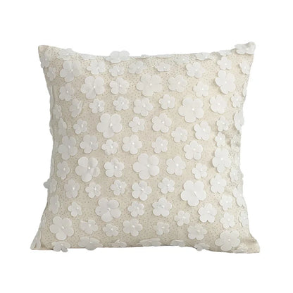 DecorBites™ Daisy Flora Embroidered Cushion Cover - Home Decor Yellow Blue Flowers