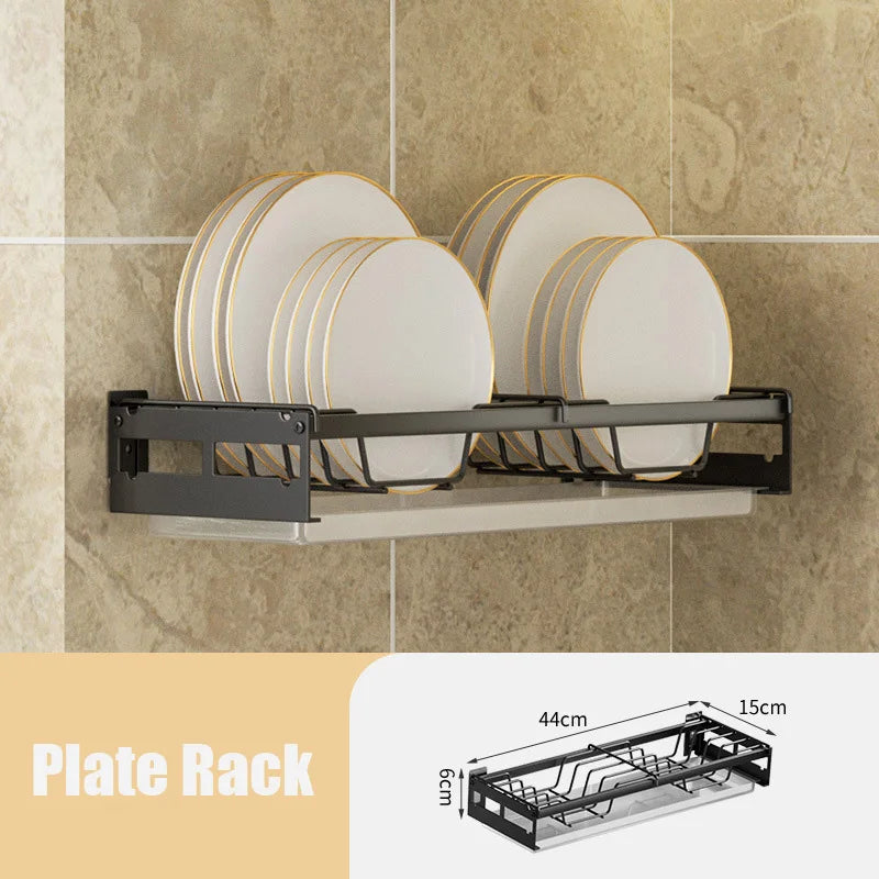 DecorBites™ Kitchen Dish Drainer Rack & Tableware Holder - Wall Mounted Drying Shelf Storage