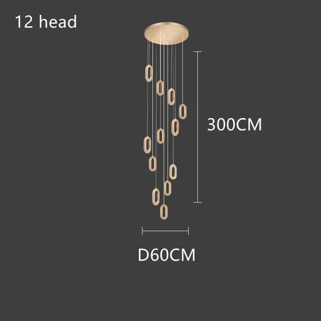 DecorBites™ Gold Lustre Oval Acrylic Chandelier for Dining and Living Spaces
