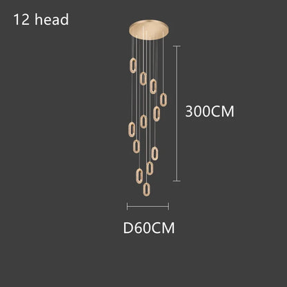 DecorBites™ Gold Lustre Oval Acrylic Chandelier for Dining and Living Spaces