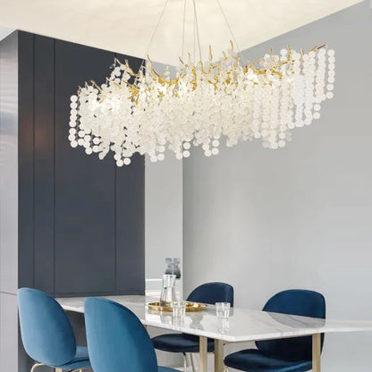 DecorBites™ Crystal LED Chandelier: Elegant Nordic Branch Design for Living Room, Hotel, Dining Area