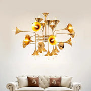 Gold Trumpet Chandelier