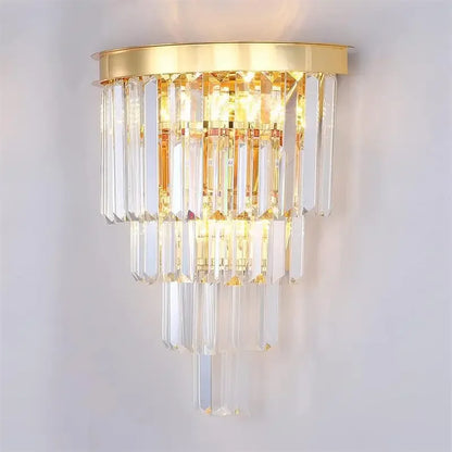 DecorBites™ Crystal Gold Black LED Chandelier: Modern Multi-Storey Pendant Lamp Lighting