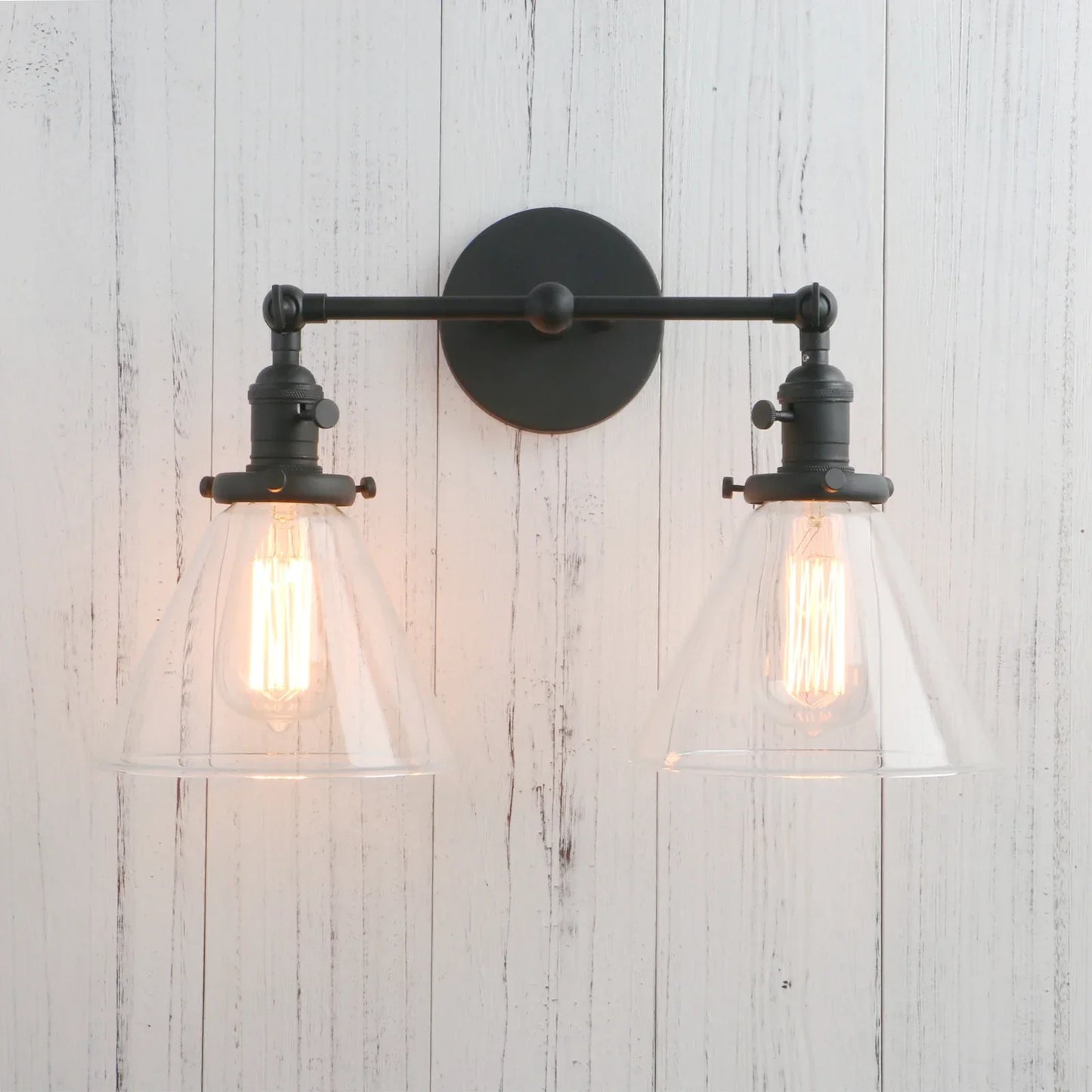 DecorBites™ Funnel Glass Wall Sconce Light Fixture for Bedroom and Loft Decor