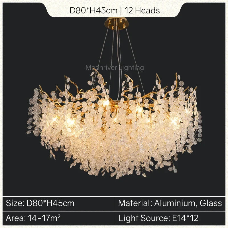 DecorBites™ Gold Tree Branch Chandelier: Elegant European Style Pendant Light for Home Decor