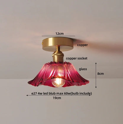 DecorBites™ Glass Flush Mounted Ceiling Light Fixture - Modern Nordic Green Glass LED Ceiling Lamp