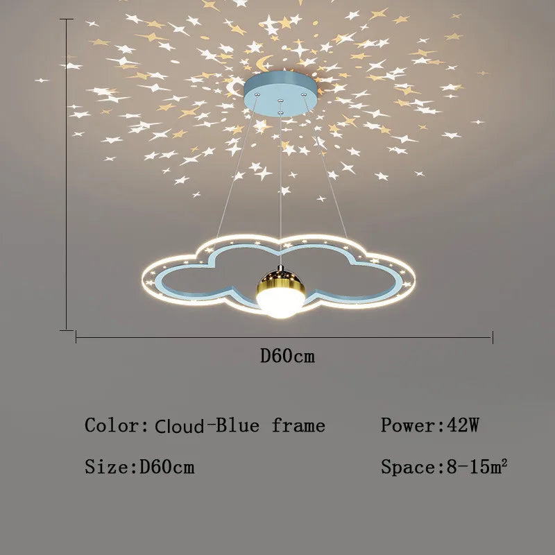 DecorBites™ Cloud Flower LED Chandelier: Kid's Bedroom Starry Sky Decorative Lighting Fixture