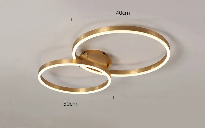 DecorBites™ Golden Coffee Round Circle LED Ceiling Light with Acrylic Lampshade - Creative Living Room Fixture