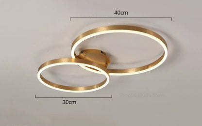 DecorBites™ Golden Coffee Round Circle LED Ceiling Light with Acrylic Lampshade - Creative Living Room Fixture