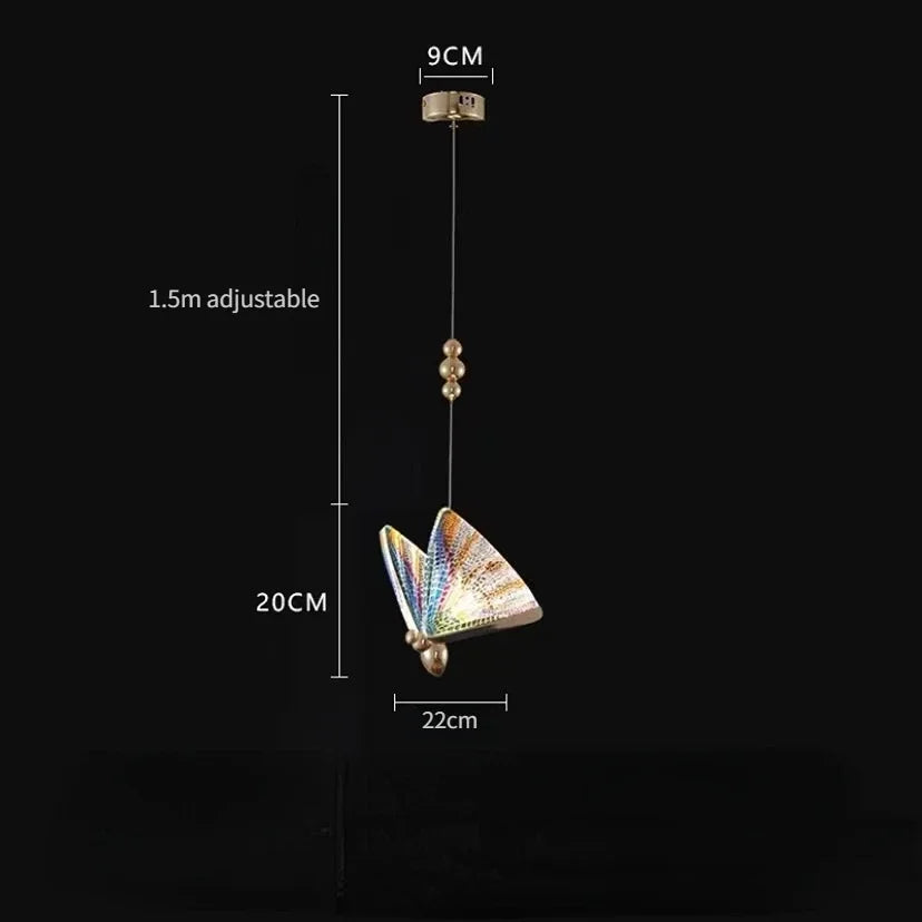 DecorBites™ Crystal Butterfly Pendant Lamp for Bedroom and Kitchen Lighting