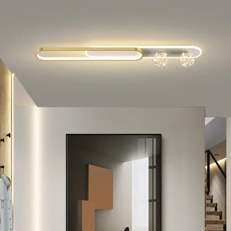 DecorBites™ Gold Starry Strip Flush Mount Ceiling Light Luxury Chandelier