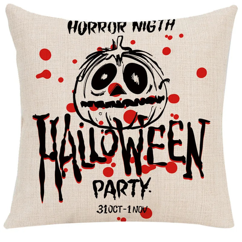 Linen Trick Treat Cushion Cover