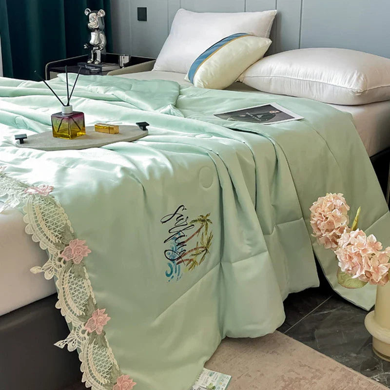 Embroidered Lace Summer Quilt