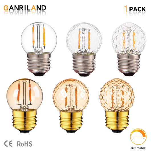 DecorBites™ G40 Globe LED Filament Bulb Dimmable Vintage Warm White E27 Decorative Mini 1W