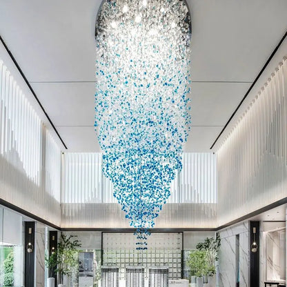 DecorBites™ Luxe Crystal Chandelier: Modern Staircase & Lobby LED Lighting with Long Hallway Design