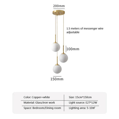 DecorBites™ Glass Ball LED Chandelier for Dining Room, Hotel, and Stairs