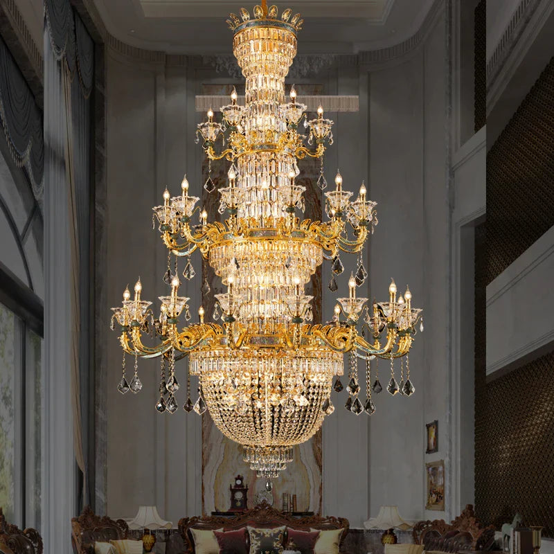 Copper Crystal Chandelier 34-Head D163cm