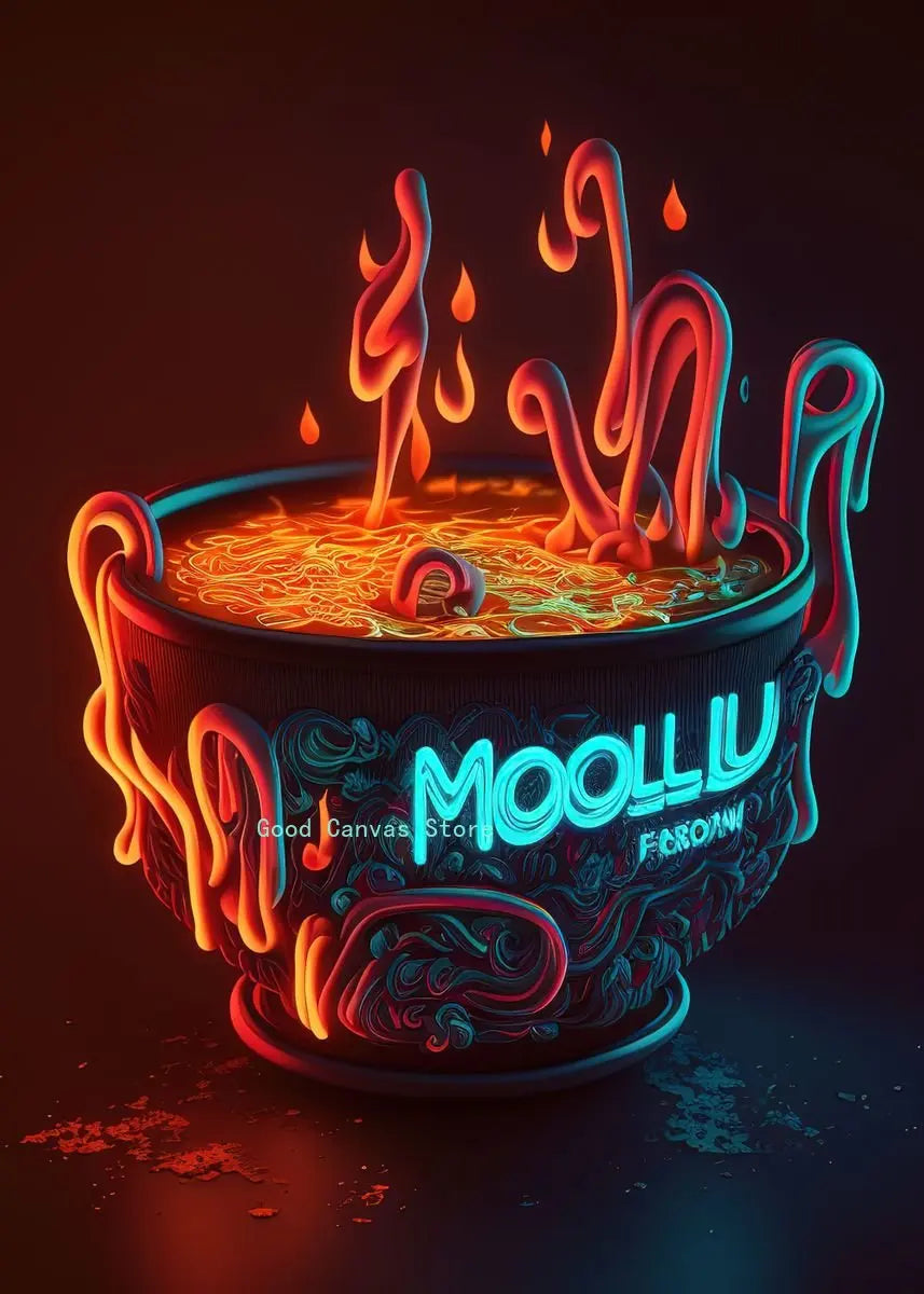 Neon Food Canvas Art