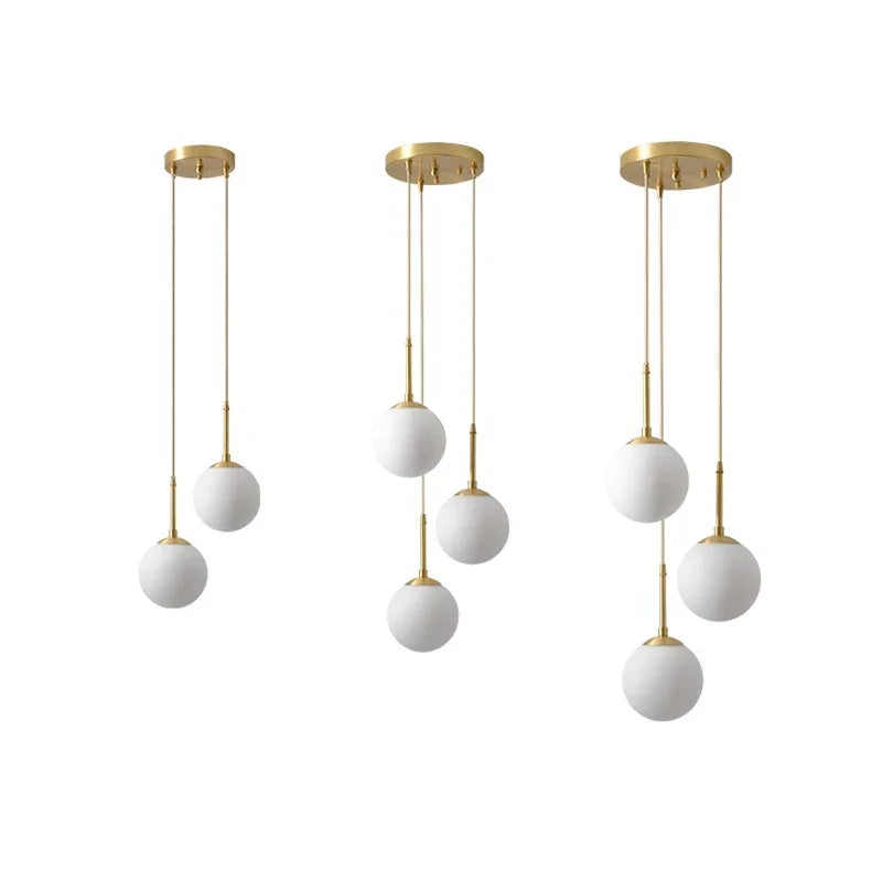 DecorBites™ Glass Ball LED Chandelier for Dining Room, Hotel, and Stairs