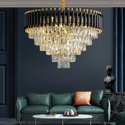 DecorBites™ Crystal LED Pendant Chandelier for Modern Living Spaces