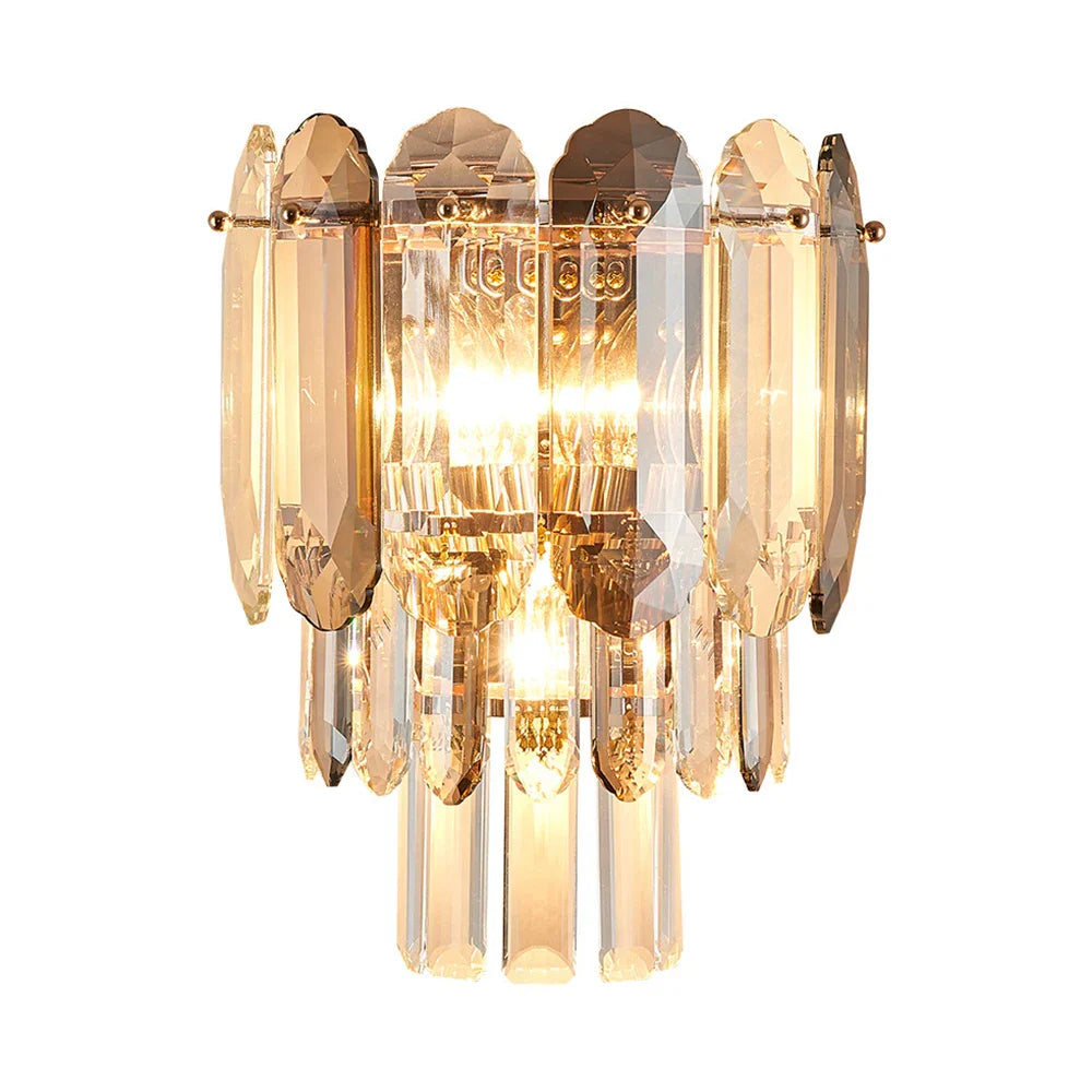 DecorBites™ Crystal LED Wall Lamp: Minimalist Luxury Lighting for Living Room TV Background