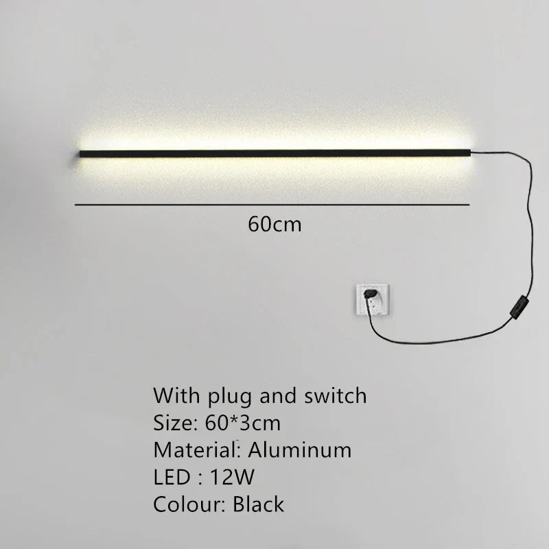 DecorBites™ LED Wall Lights Dimming Switch Black Gold White Metal Sconces Bedroom Aisle Lamp