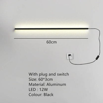 DecorBites™ LED Wall Lights Dimming Switch Black Gold White Metal Sconces Bedroom Aisle Lamp