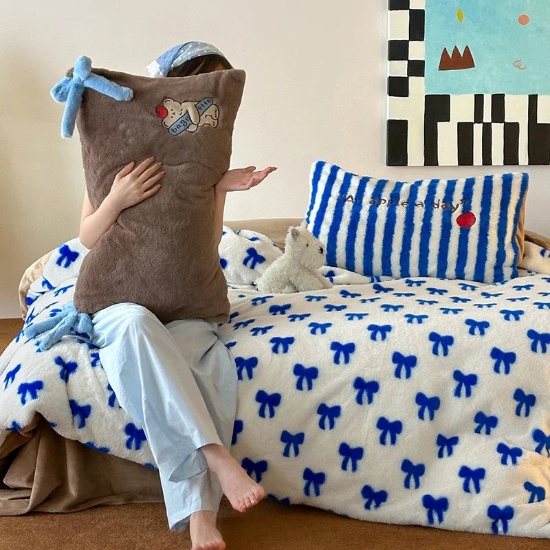 DecorBites™ Luxe Embroidered Velvet Duvet Set for Cozy Winter Bedding